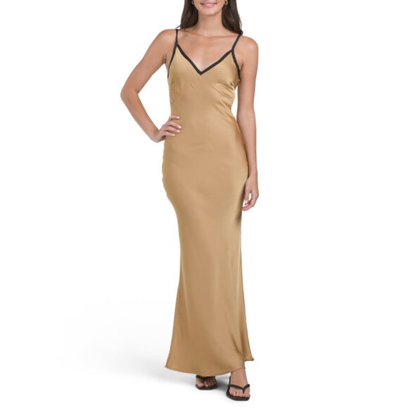 EBBY & I Beige Contrast Maxi Dress - Picture 1 of 2